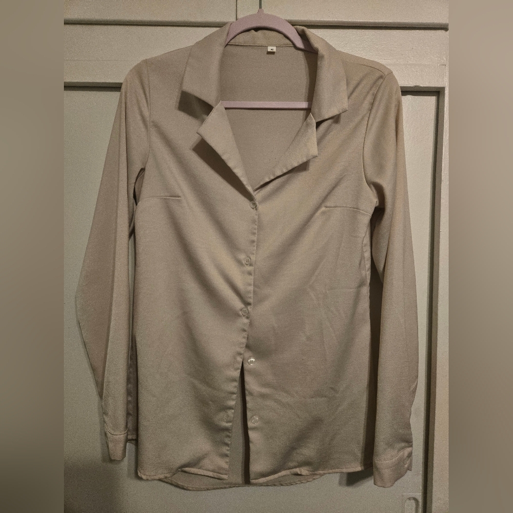 Cream Button-Up Blouse